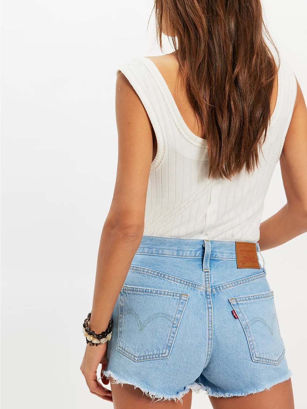 NWT Levi's Light Blue 501 High-Rise Denim Shorts Size 25 - Picture 2 of 14